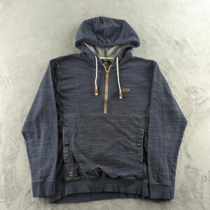 Oakley Hoodie Mens M Blue Heathered Sweatshirt Quarter Zip Pullover Logo Cotton